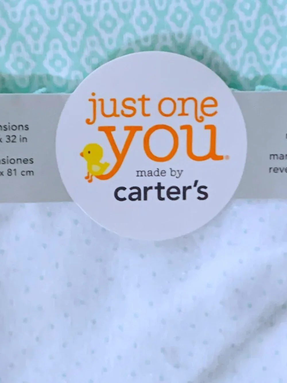 Just One You by Carter’s Aqua Blue Turtle & Snail Ruffle Baby Blanket - HTF 2013
